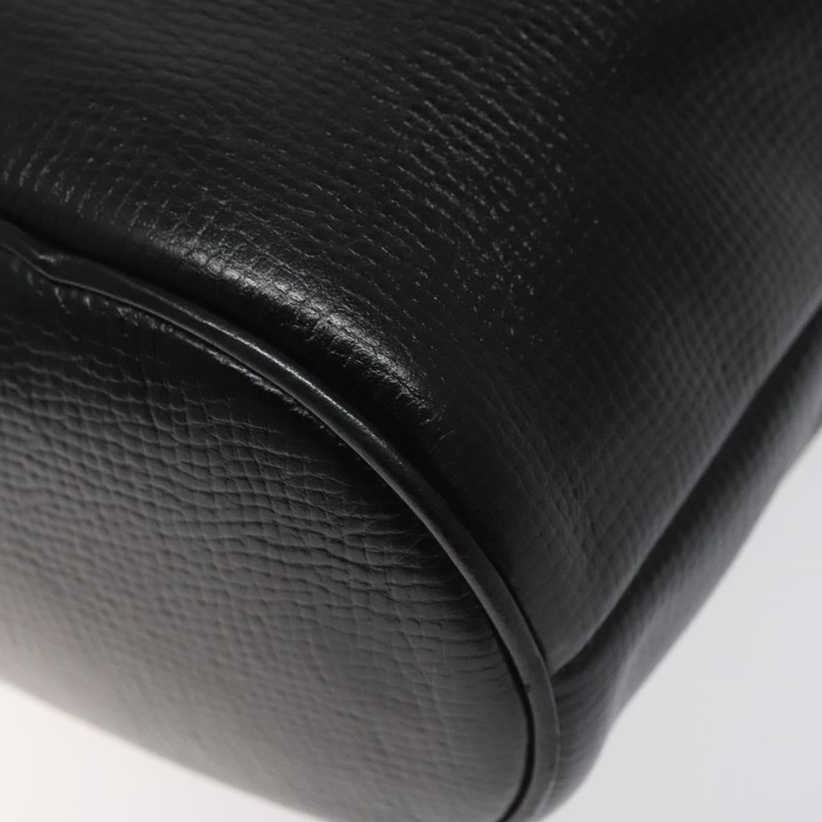 Christian Dior Vintage Cd Handbag Leather Black Leather Handbag (Pre-Owned)