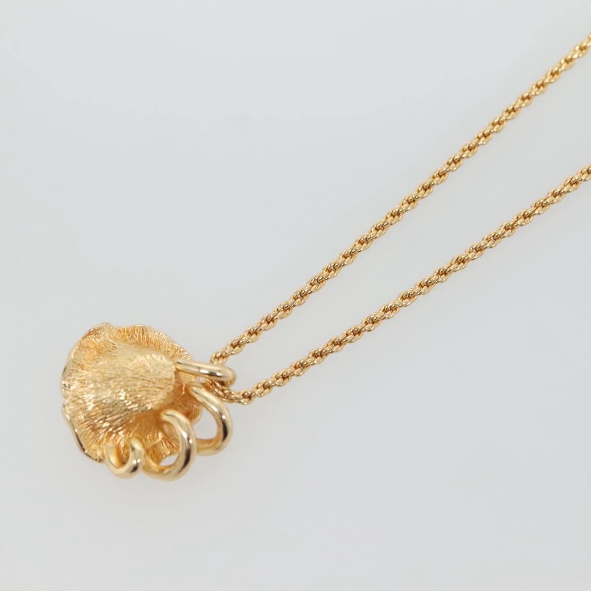 Christian Dior Logo Flower Necklace Metal Gold Metal Jewelry (Pre-Owned)