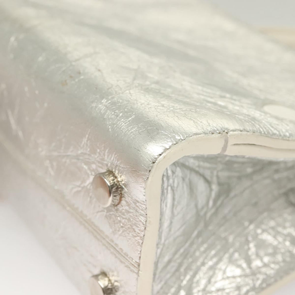 Christian Dior Diorever Bag Leather Silver Leather Bag (Pre-Owned)