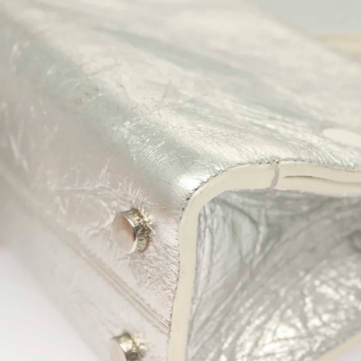 Christian Dior Diorever Bag Leather Silver Leather Bag (Pre-Owned)