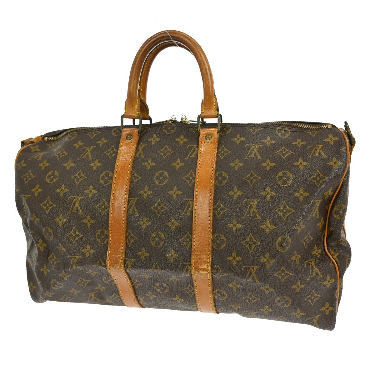 Louis Vuitton Keepall Bandouliere Bag Monogram Canvas Brown Canvas Travel Bag