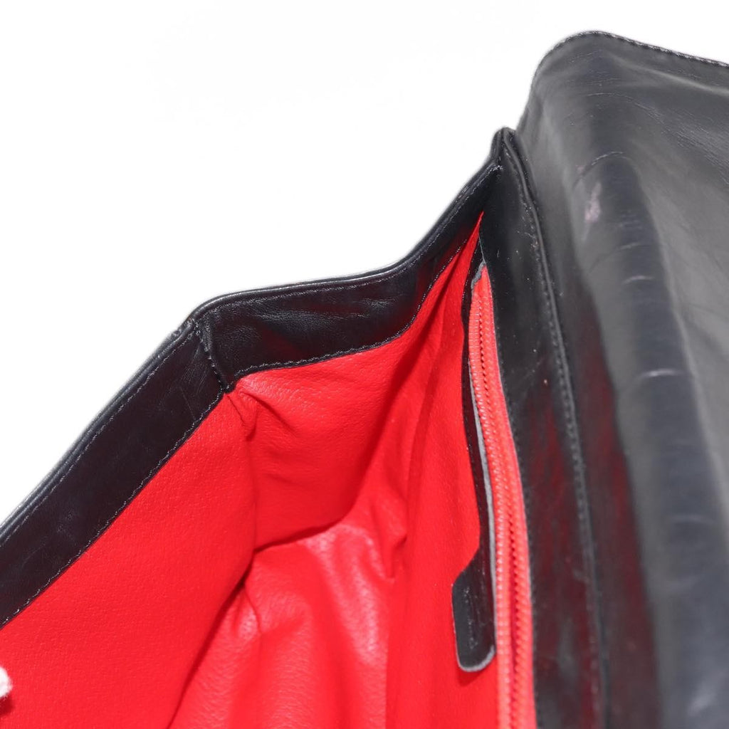 Celine Circle Logo Leather Black Leather Shoulder Bag Bag