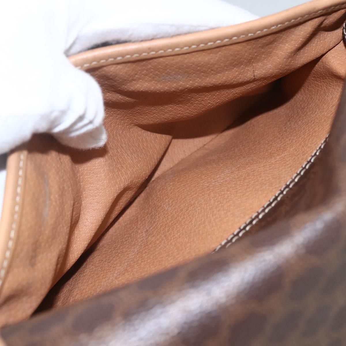 Celine Vintage Macadam Shoulder Bag Canvas And Leather Brown Canvas Shoulder Bag Bag