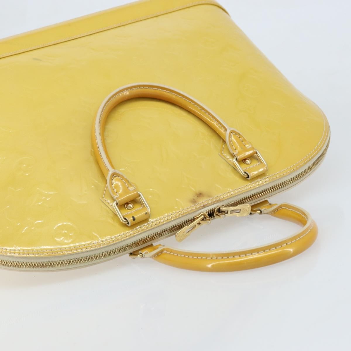 Louis Vuitton Alma Handbag Monogram Vernis Yellow Patent_Leather Handbag