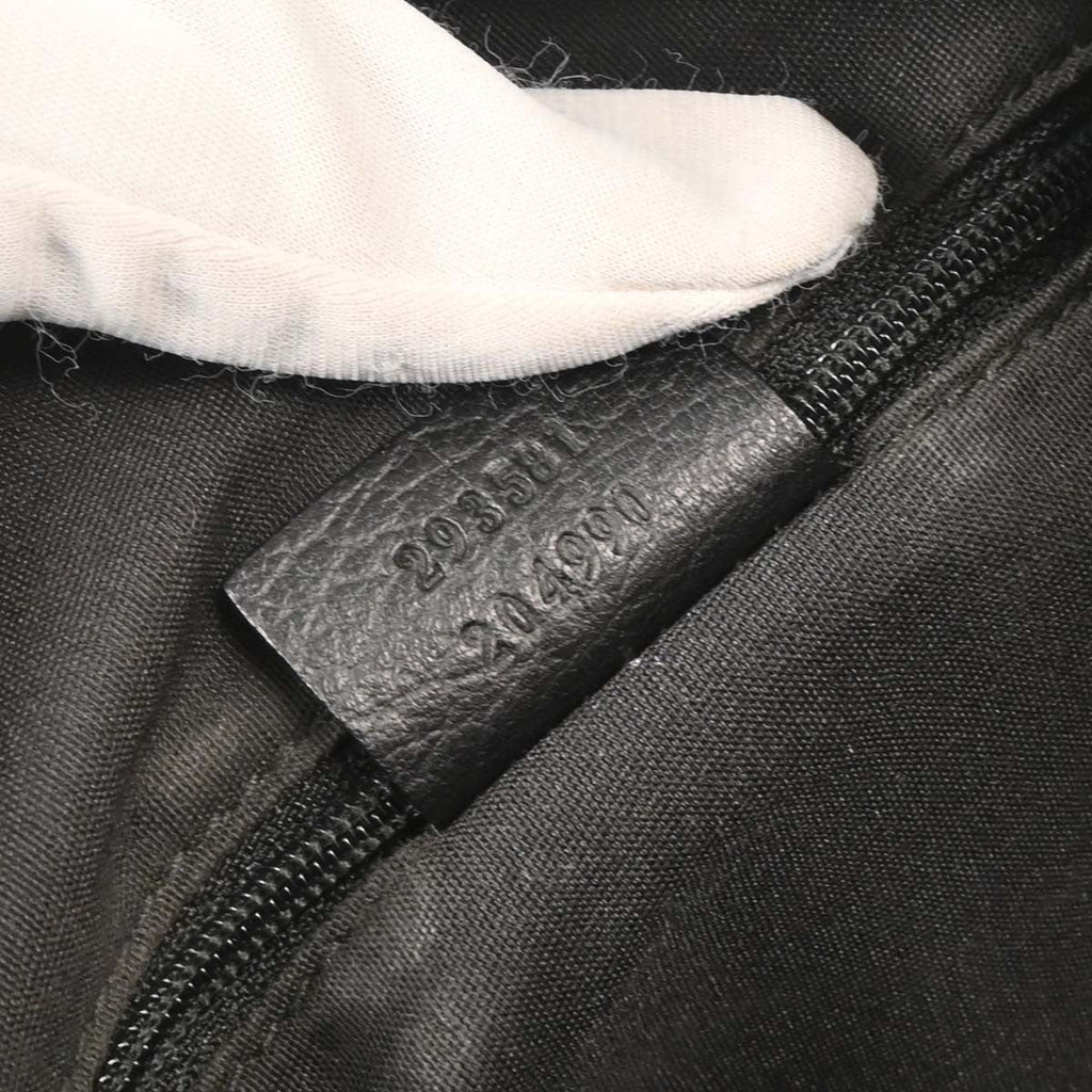 Gucci Abbey Pocket Hobo Gg Canvas Gray Canvas Handbag (Pre-Owned)