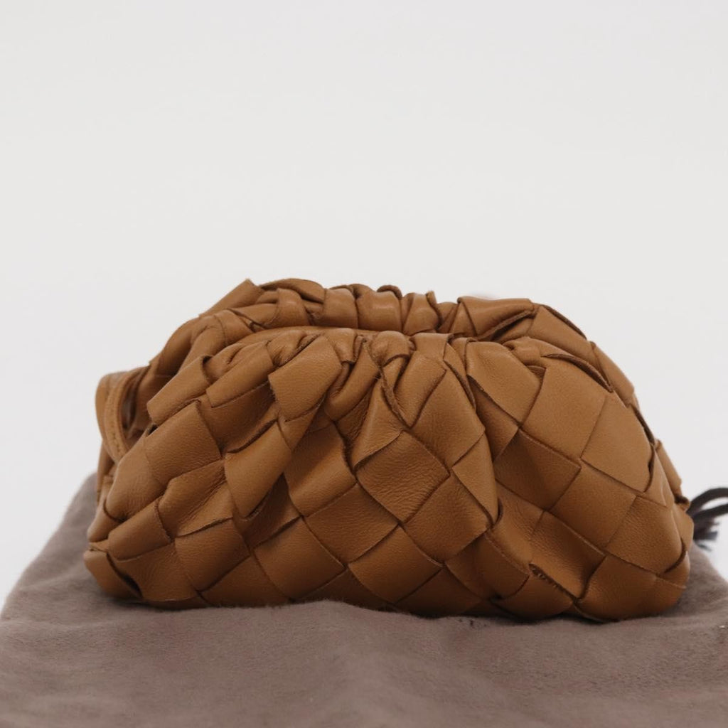 Bottega Veneta The Pouch Coin Purse Intrecciato Nappa Brown Leather Clutche & Pouche Bag