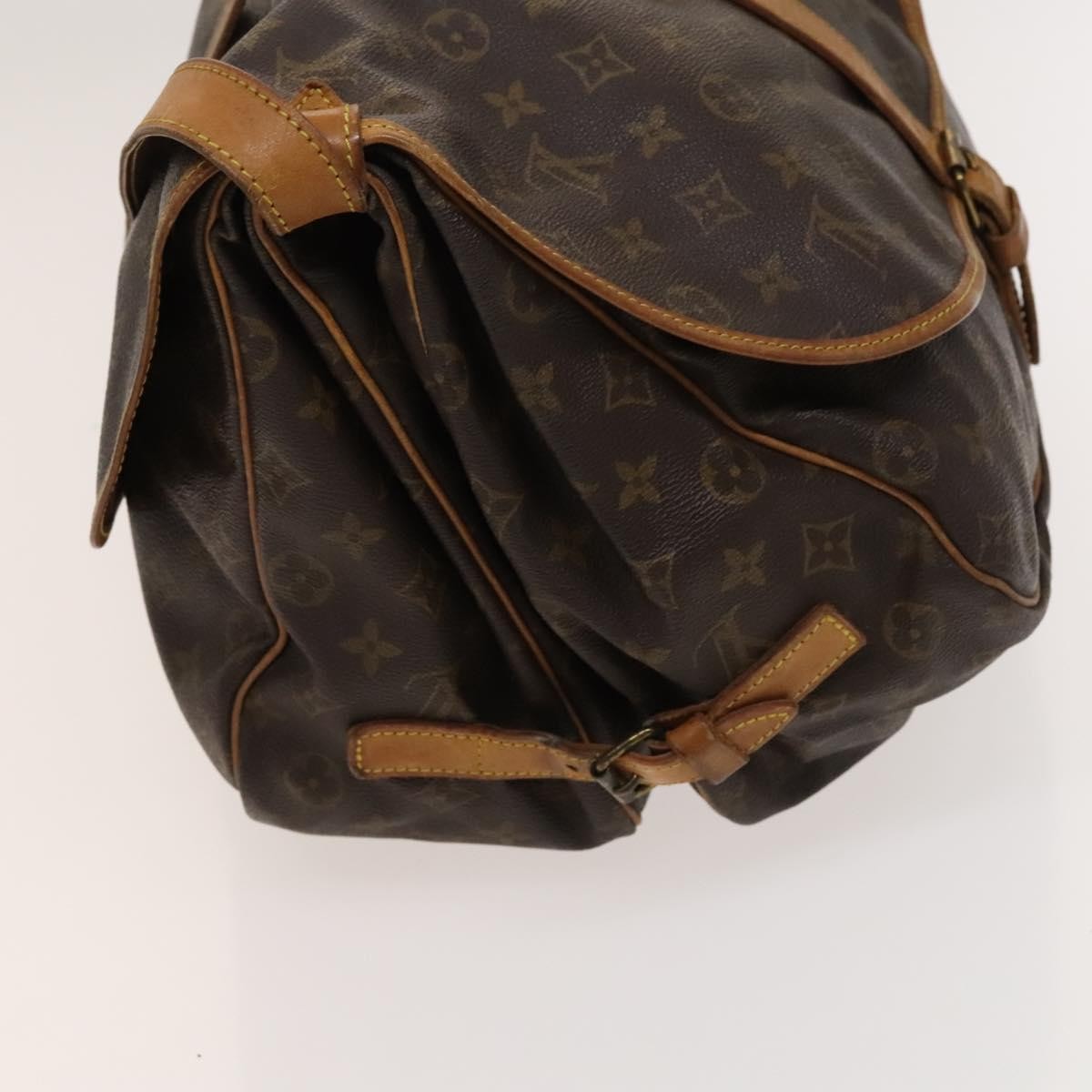 Louis Vuitton Saumur Handbag Monogram Canvas Brown Canvas Shoulder Bag