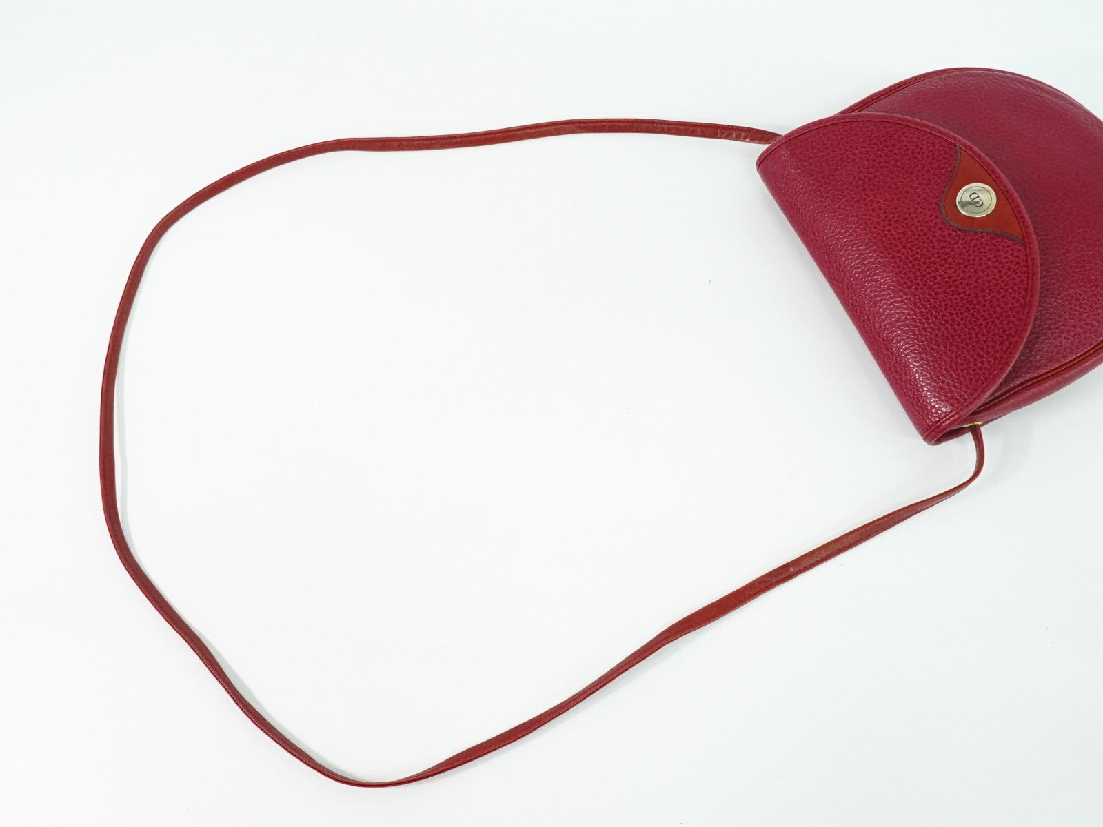 Christian Dior Vintage Shoulder Bag Leather Red Leather Shoulder Bag Bag (Pre-Owned)