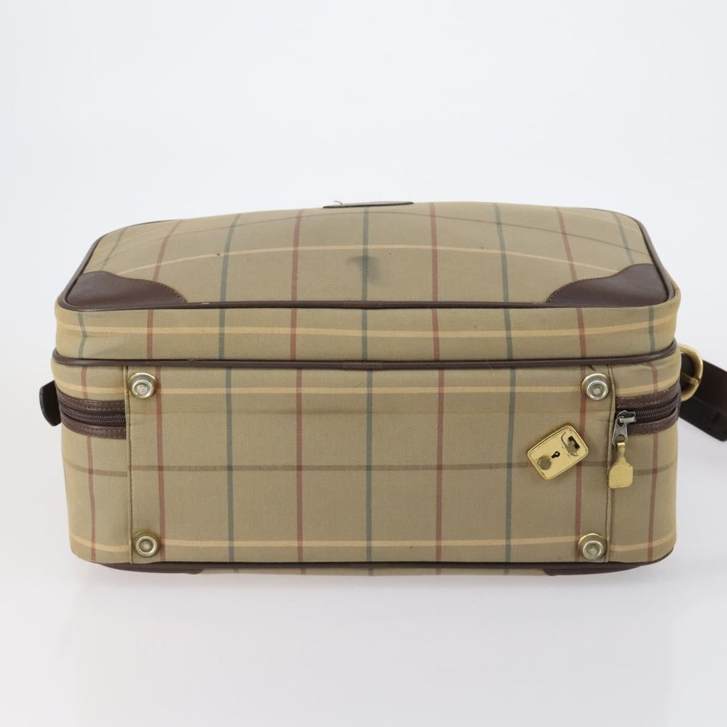 Burberry Nova Check Boston Bag Canvas Beige Canvas Travel Bag