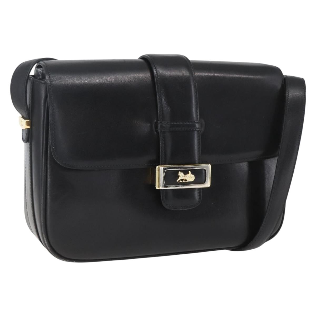 Celine Horse Carriage Shoulder Bag Leather Black Leather Shoulder Bag Bag