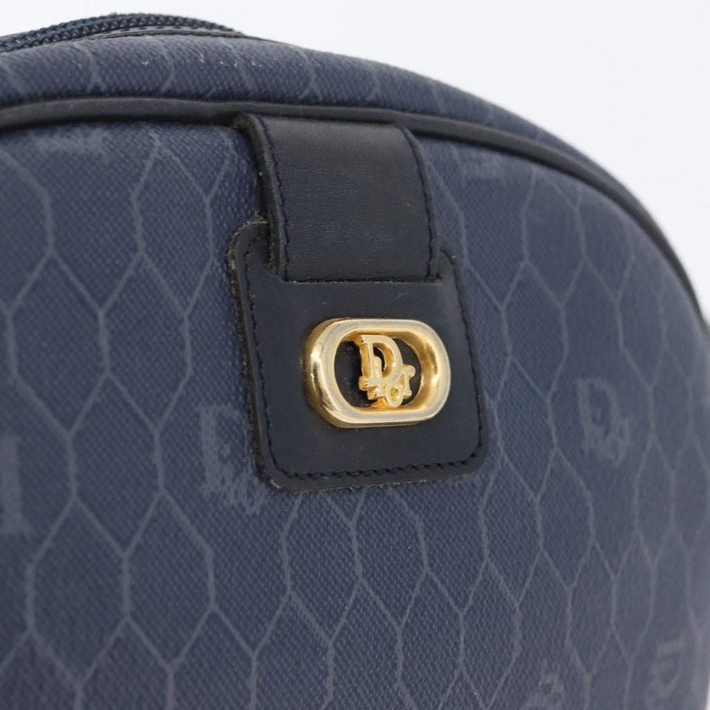 Christian Dior Vintage Honeycomb Shoulder Bag Canvas Navy Canvas Shoulder Bag Bag (Pre-Owned)
