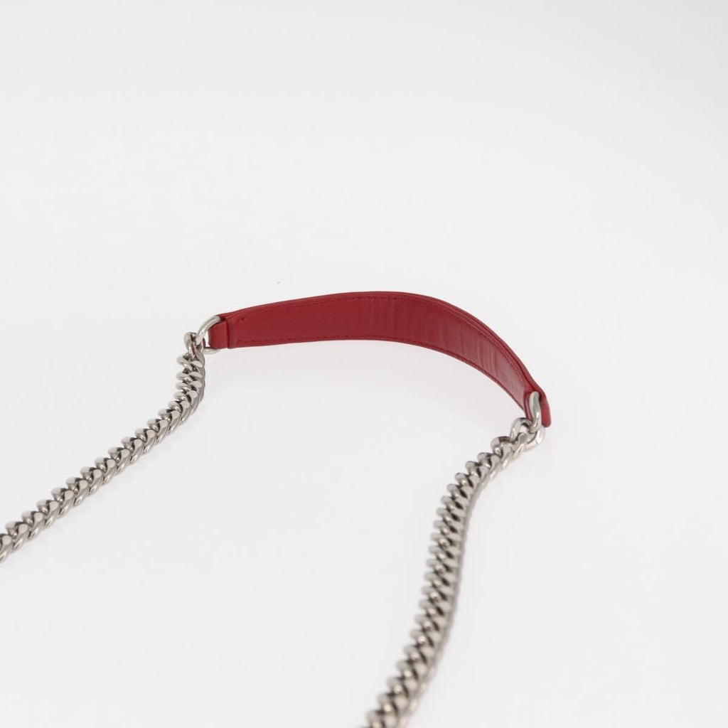 Prada Gaufre Chain Flap Shoulder Bag Nappa Leather Red Leather Shoulder Bag Bag