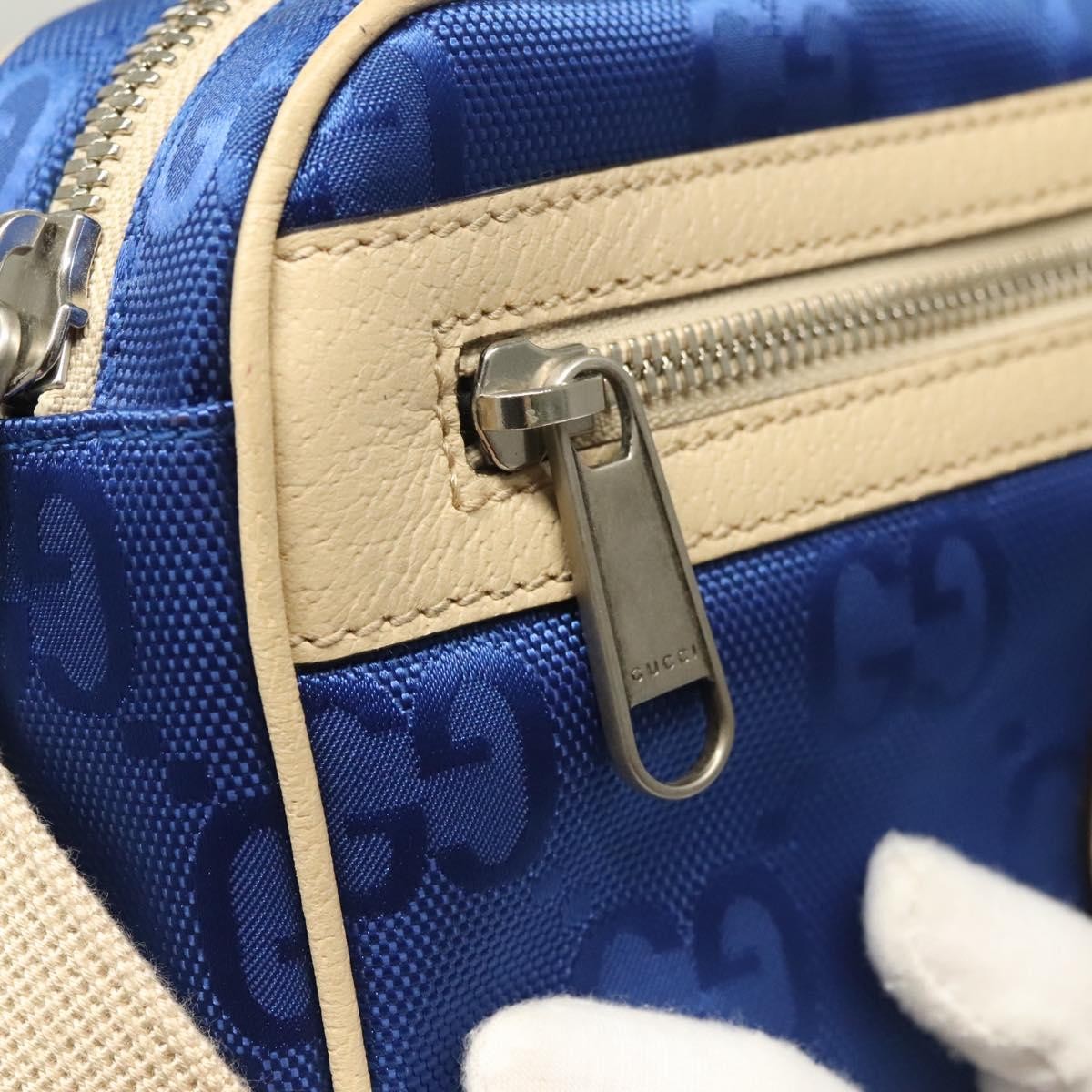 Gucci Off The Grid Belt Bag Gg Econyl Blue Canvas Shoulder Bag Bag (Pre-Owned)