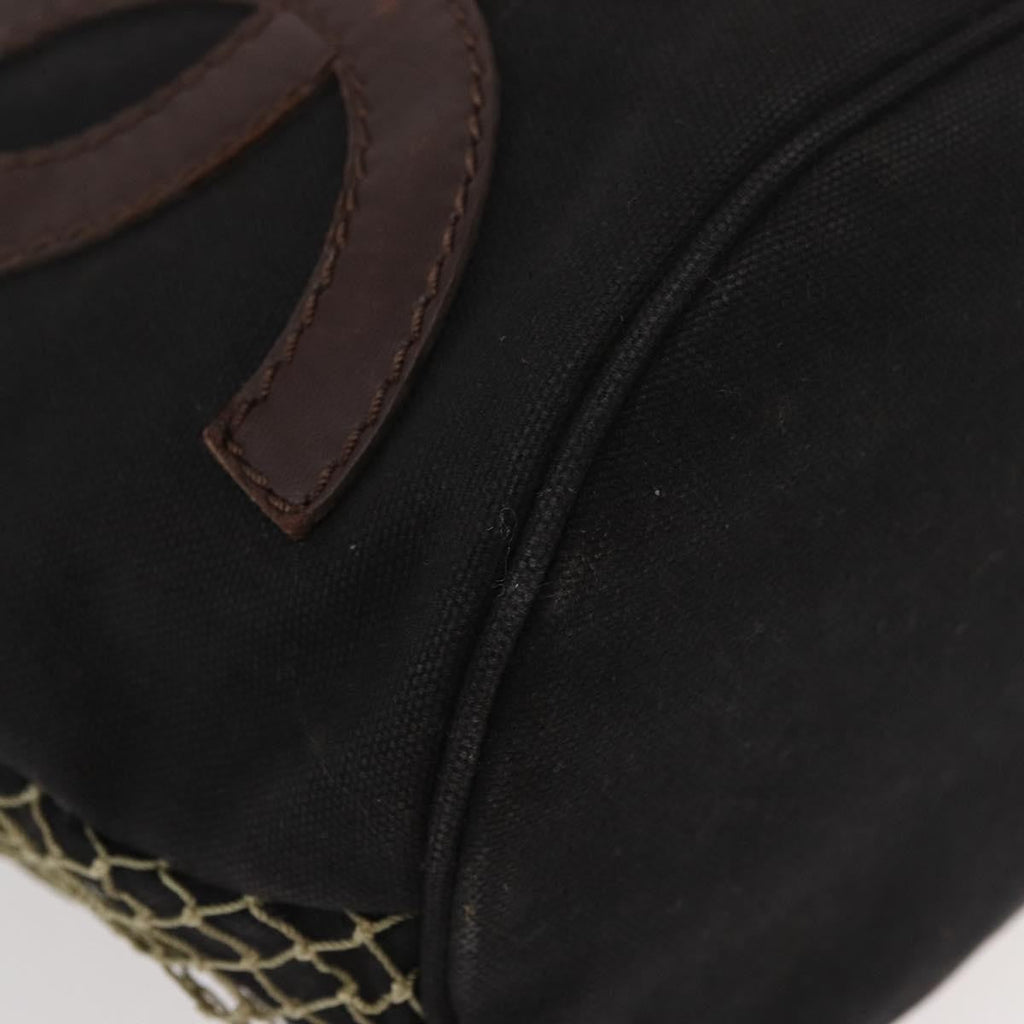 Chanel Camellia Shoulderbag Canvas Black Canvas Shoulder Bag Bag