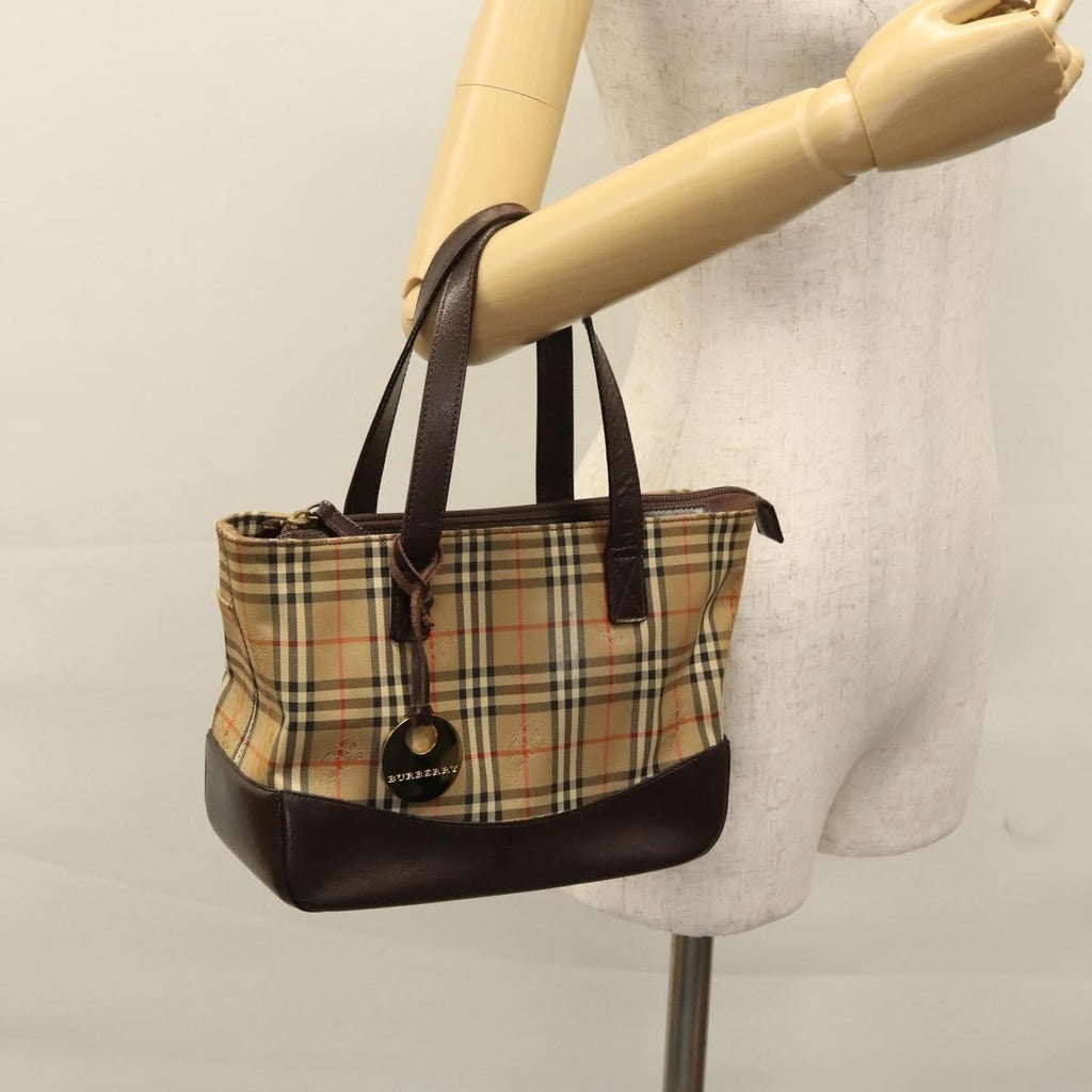 Burberry Nova Check Handbag Nova Check Canvas And Leather Beige Canvas Handbag