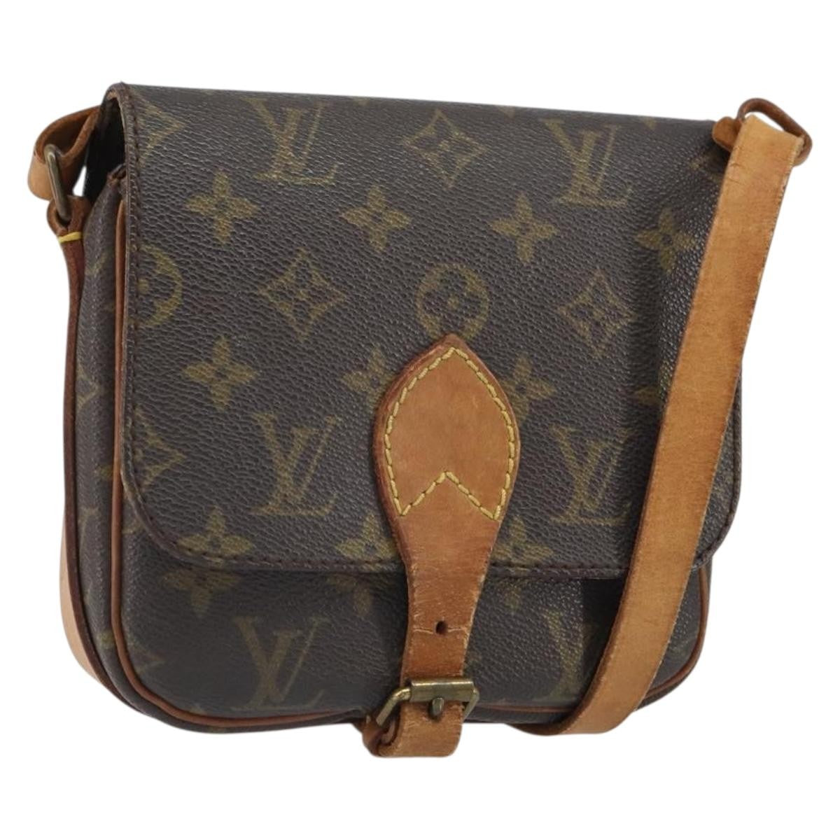 Louis Vuitton Cartouchiere Handbag Monogram Canvas Brown Canvas Shoulder Bag