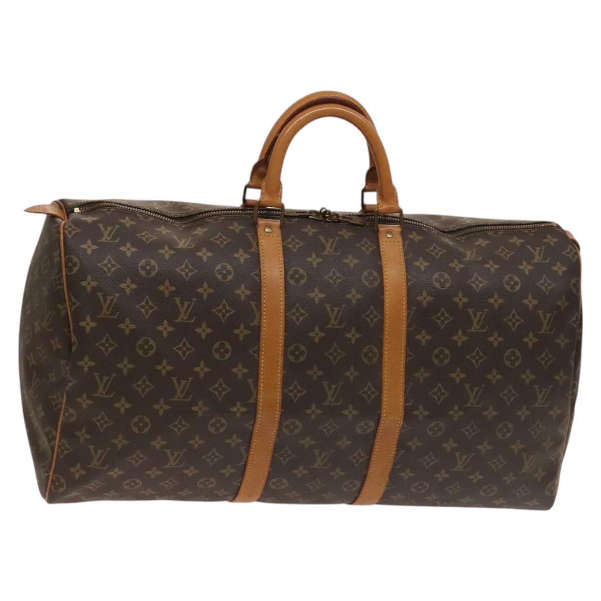Louis Vuitton Keepall Bag Monogram Canvas Brown Canvas Travel Bag