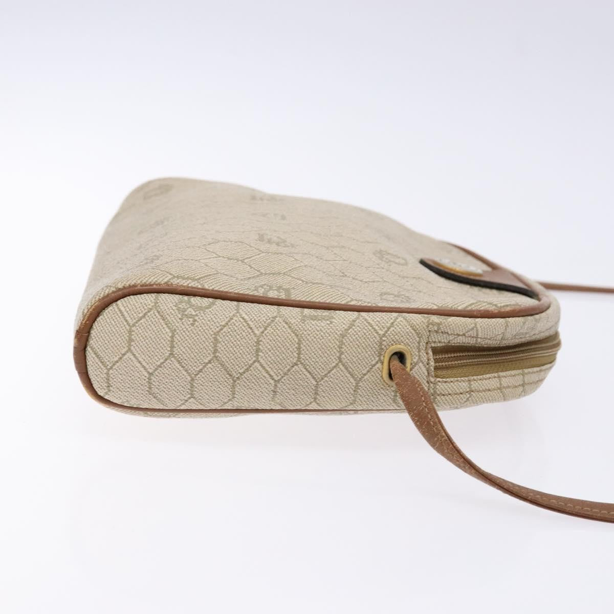 Christian Dior Vintage Honeycomb Shoulder Bag Canvas Beige Canvas Bag (Pre-Owned)