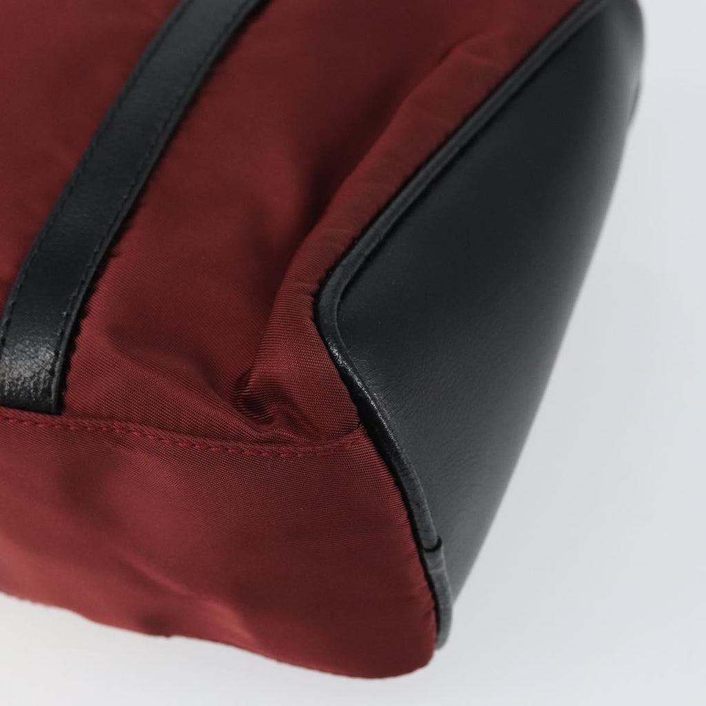 Prada Vintage Zip Handbag Tessuto Burgundy Nylon Handbag