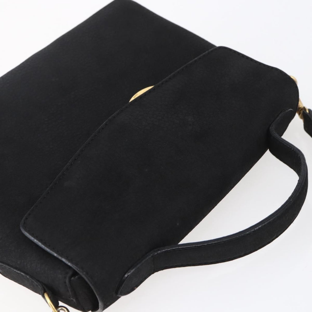 Celine Circle Logo Shoulder Bag Leather Black Leather Shoulder Bag Bag
