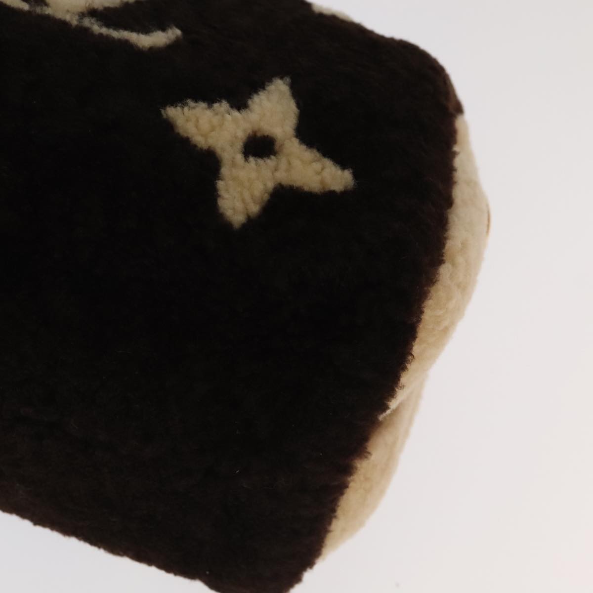 Louis Vuitton Speedy Bandouliere Bag Monogram Giant Teddy Fleece Brown Fur Shoulder Bag