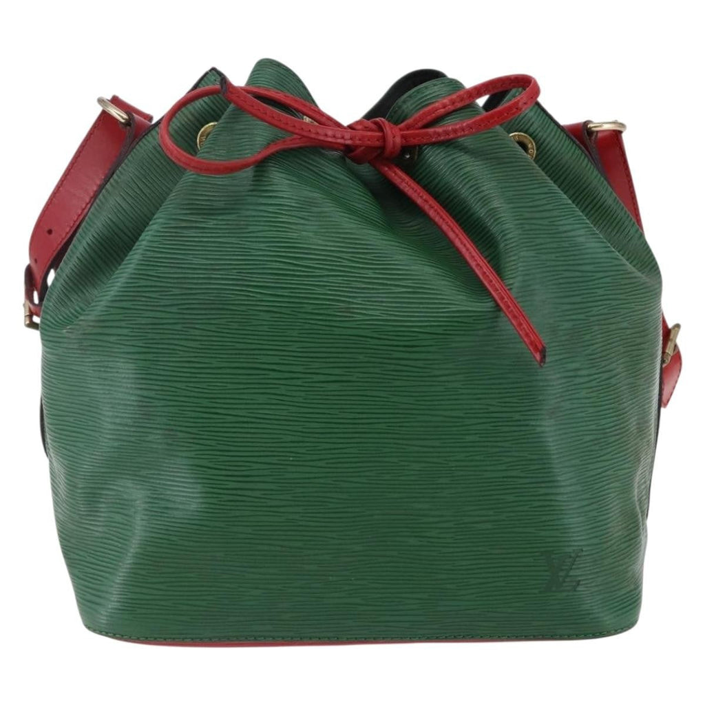 Louis Vuitton Petit Noe Handbag Two Tone Epi Leather Green Leather Bag