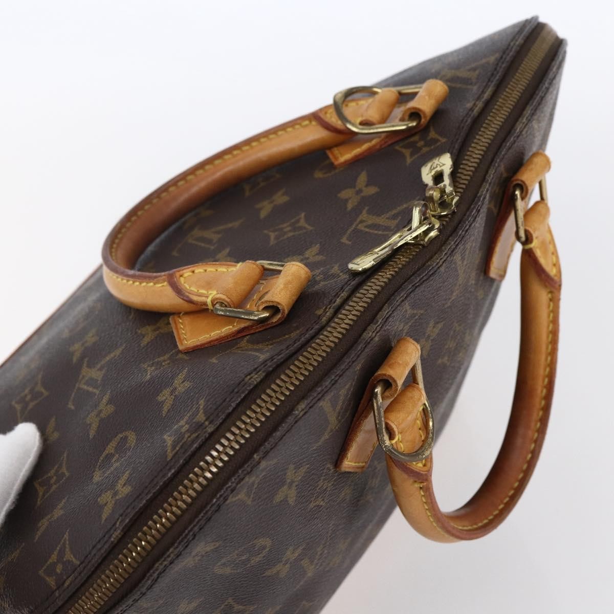 Louis Vuitton Alma Handbag Monogram Canvas Brown Canvas Handbag