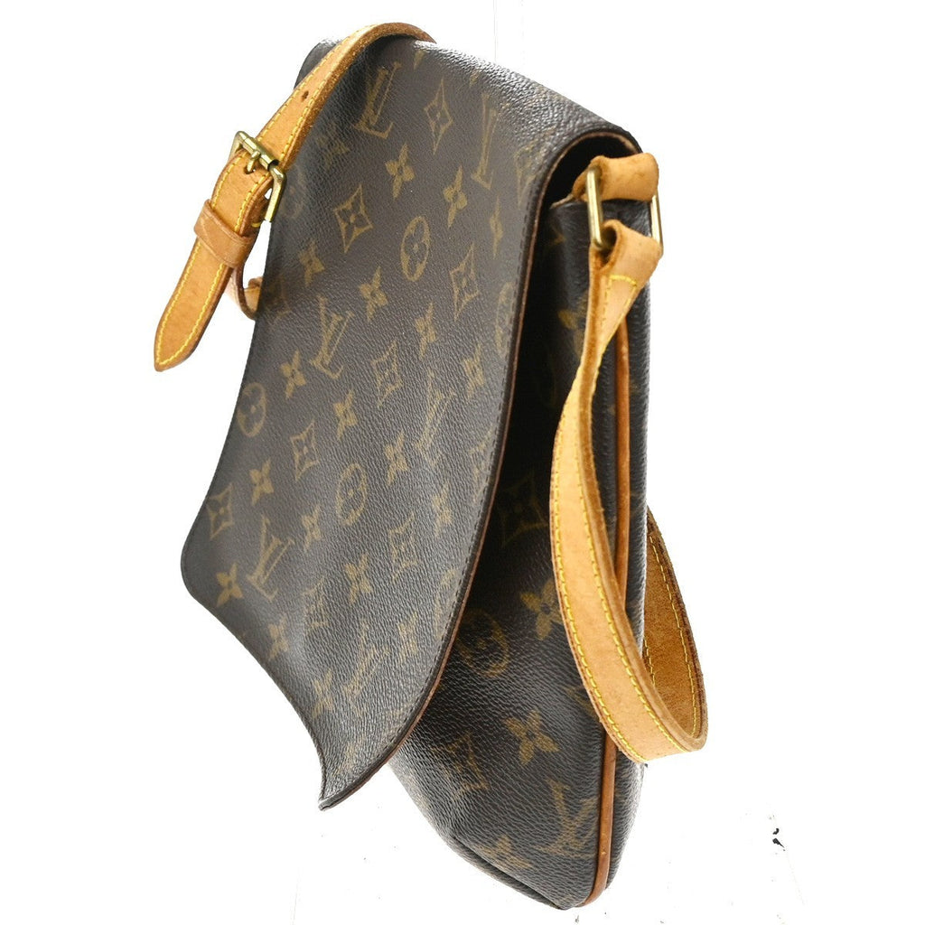 Louis Vuitton Musette Handbag Monogram Canvas Brown Canvas Shoulder Bag