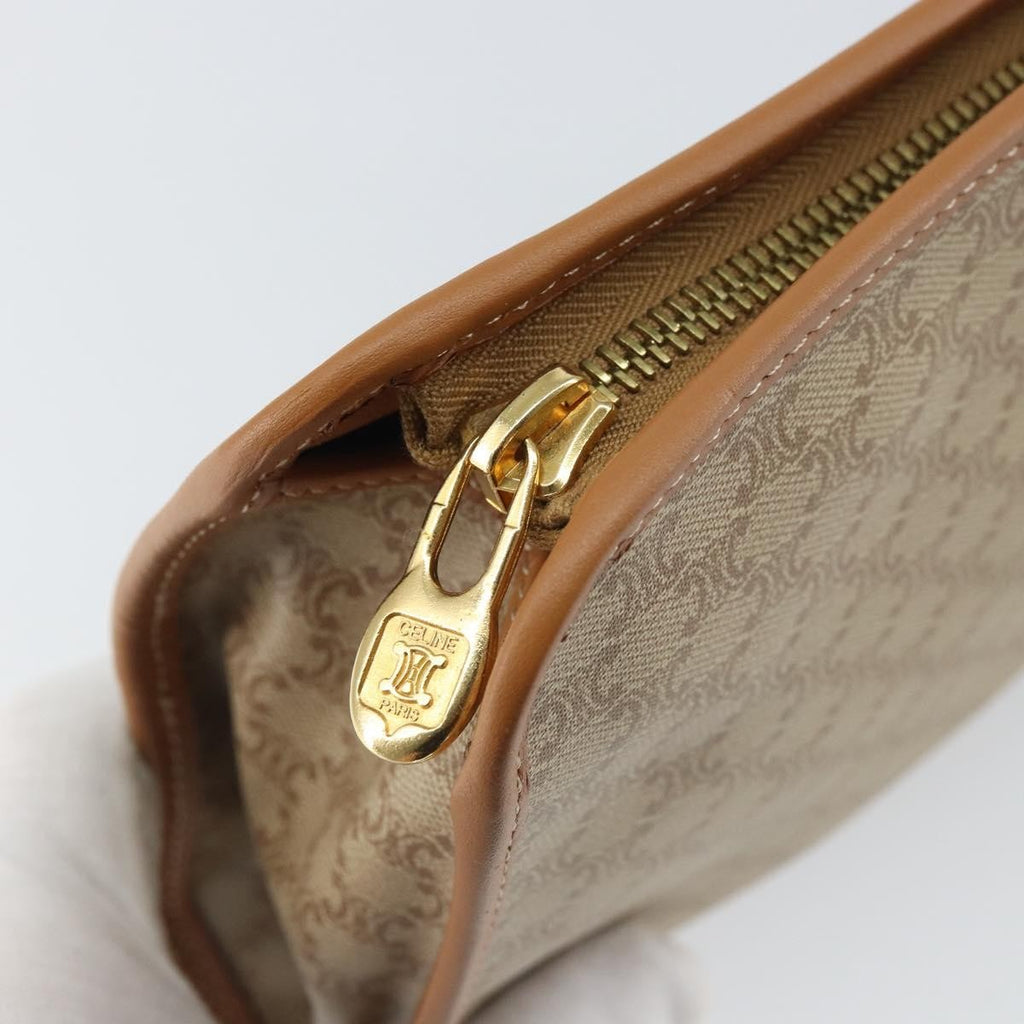 Celine Macadam Pochette Classic Beige Canvas Clutche & Pouche Bag