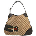 Gucci Vintage Horsebit Shoulder Bag Canvas Brown Canvas Shoulder Bag Bag (Pre-Owned)