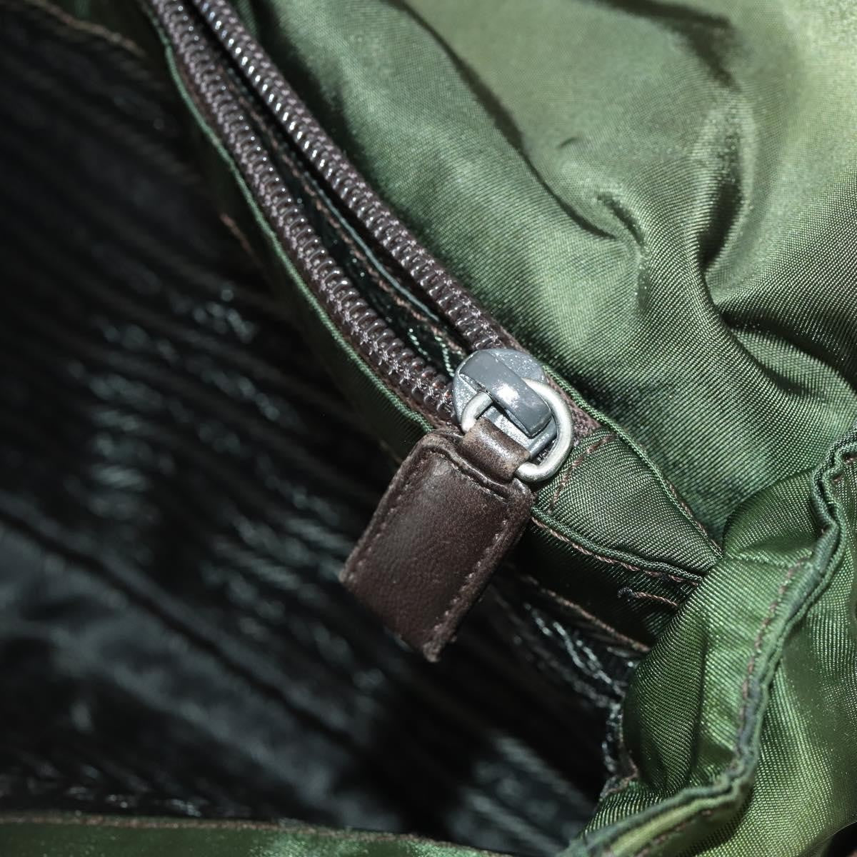 Prada Vintage Shoulder Bag Nylon And Leather Green Nylon Shoulder Bag Bag
