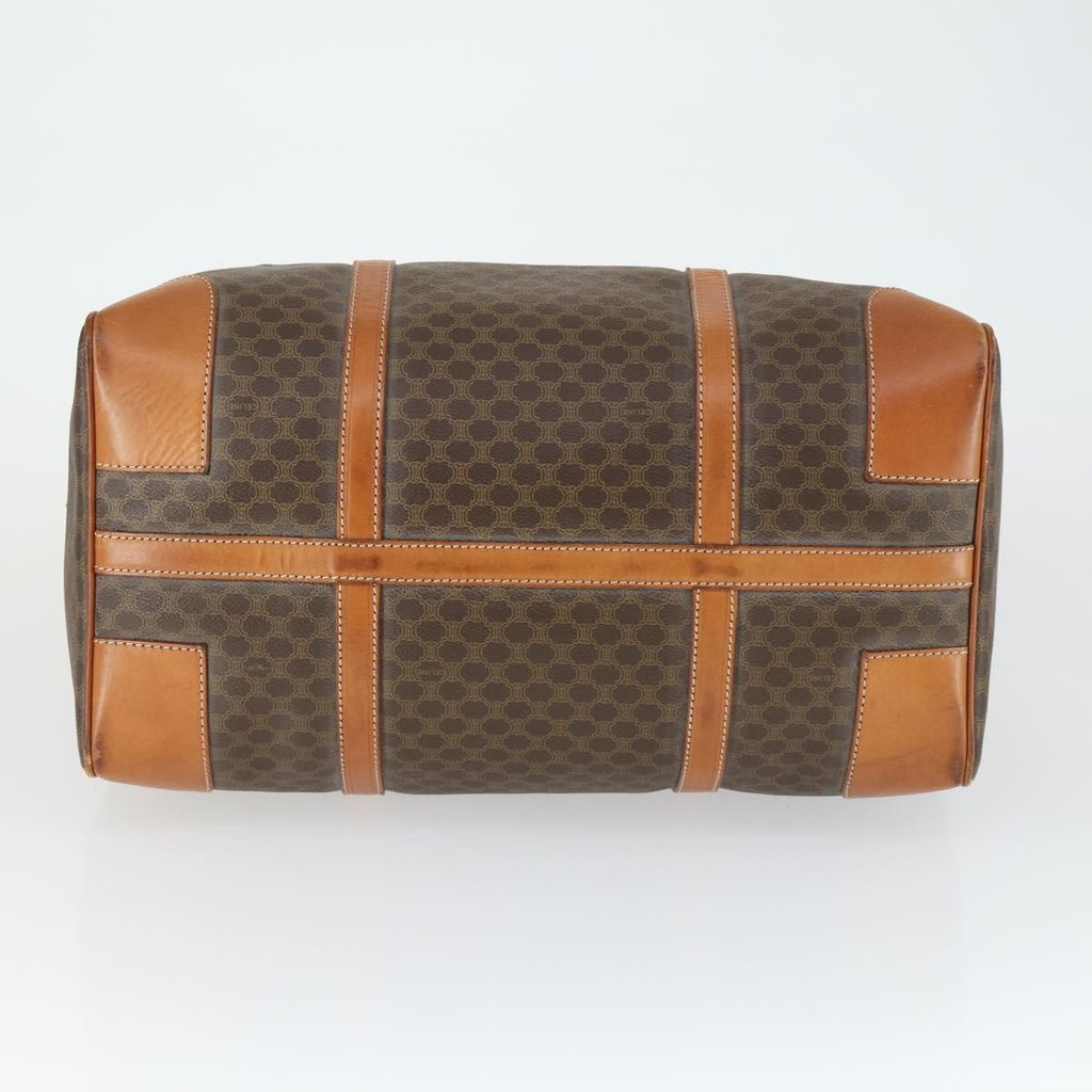 Celine Vintage Duffle Bag Canvas And Leather Brown Canvas Travel Bag Bag