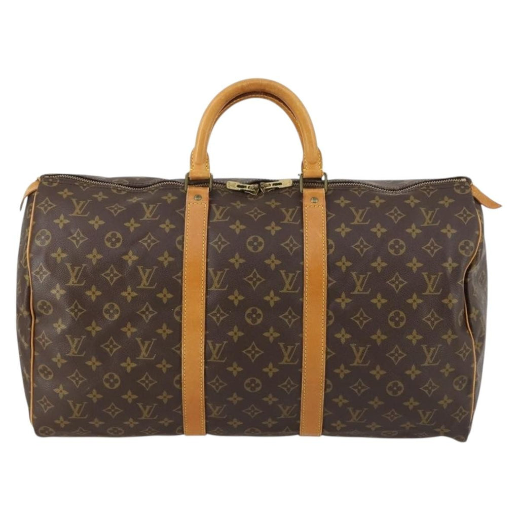 Louis Vuitton Keepall Bag Monogram Canvas Brown Canvas Travel Bag