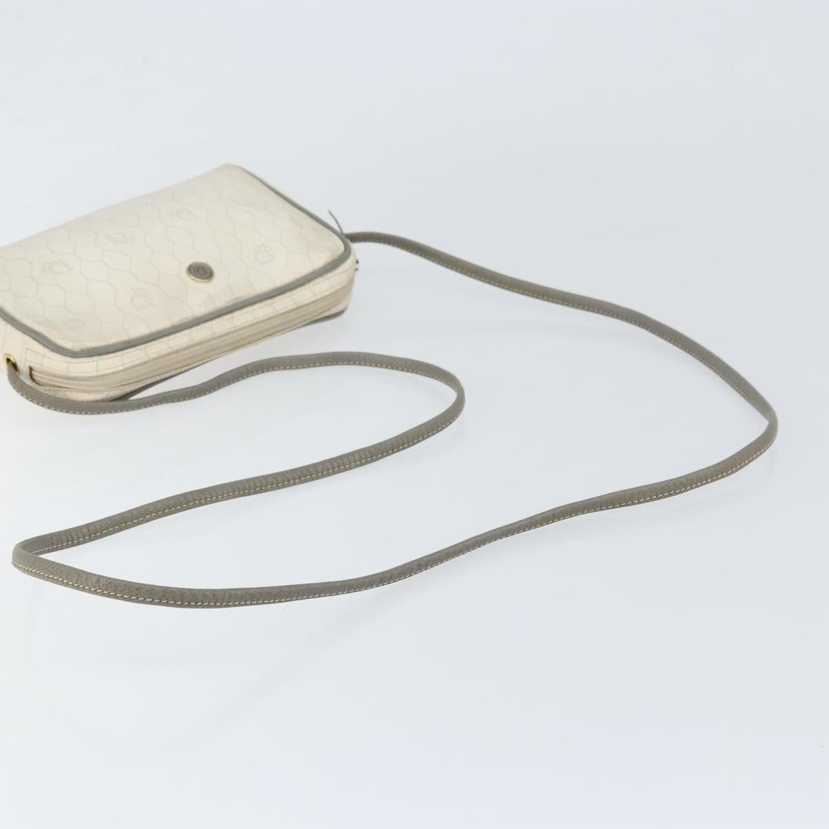 Christian Dior Vintage Honeycomb Shoulder Bag Canvas White Canvas Shoulder Bag Bag (Pre-Owned)