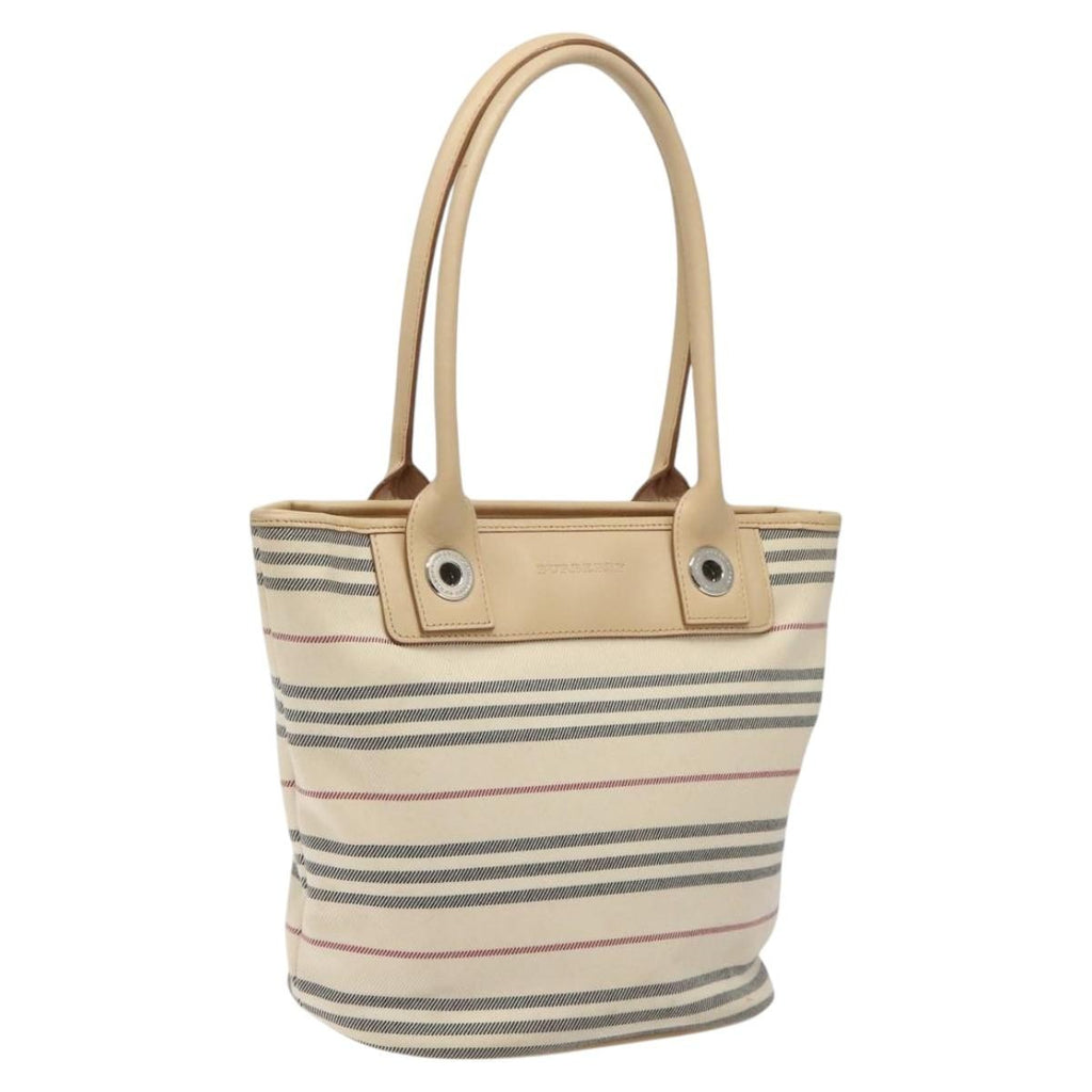 Burberry Nova Check Tote Canvas And Leather Beige Canvas Tote Bag
