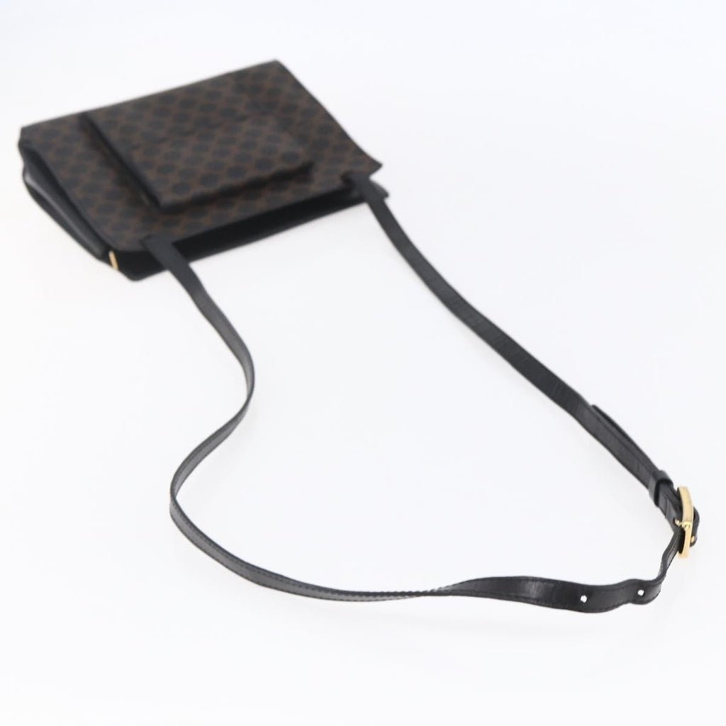 Celine Vintage Macadam Shoulder Bag Canvas Black Canvas Shoulder Bag Bag