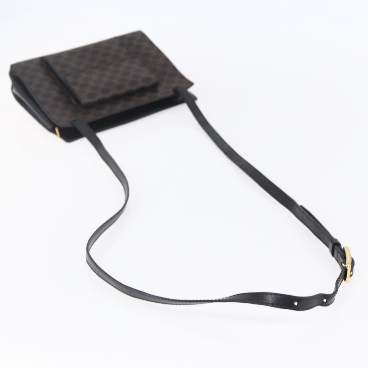Celine Vintage Macadam Shoulder Bag Canvas Black Canvas Shoulder Bag Bag