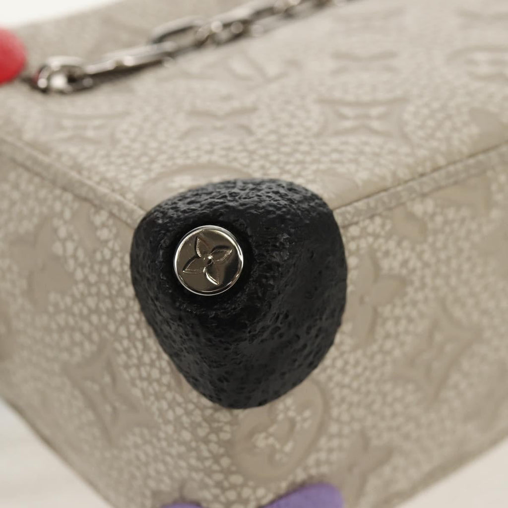 Louis Vuitton Soft Trunk Bag Monogram Taurillon Leather Gray Canvas Shoulder Bag