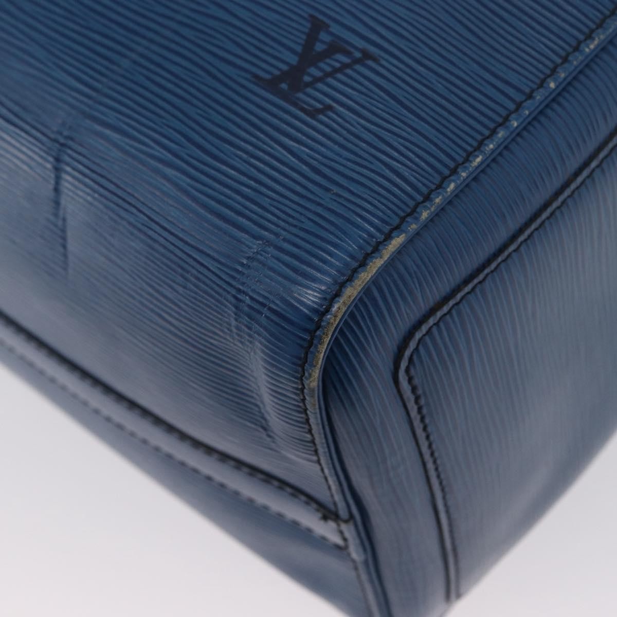 Louis Vuitton Speedy Handbag Epi Leather Blue Leather Handbag