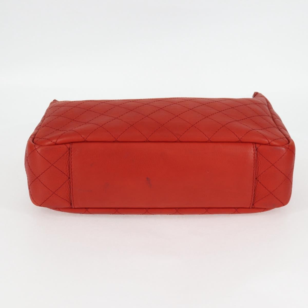 Chanel Shopping Tote Quilted Caviar Orange Leather Shoulder Bag Bag