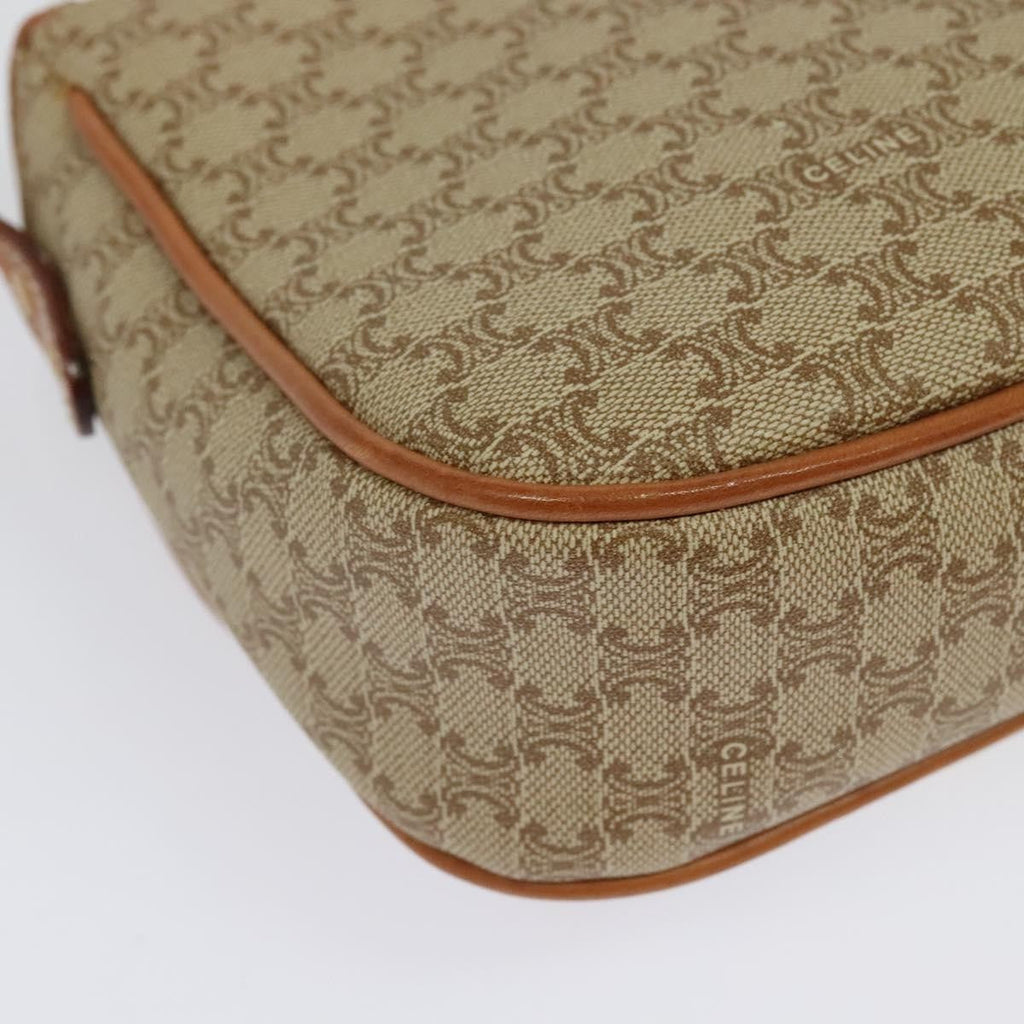 Celine Vintage Macadam Shoulder Bag Canvas Beige Canvas Bag