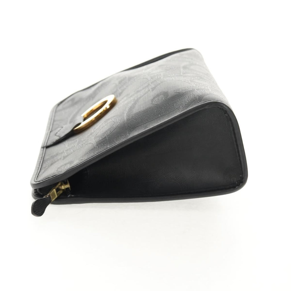 Christian Dior Vintage Trotter Pouch Diorissimo Canvas Black Pvc Clutche & Pouche Bag (Pre-Owned)