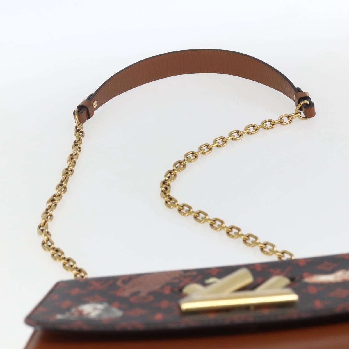 Louis Vuitton Twist Handbag Limited Edition Grace Coddington Catogram Canvas Brown Canvas Shoulder Bag