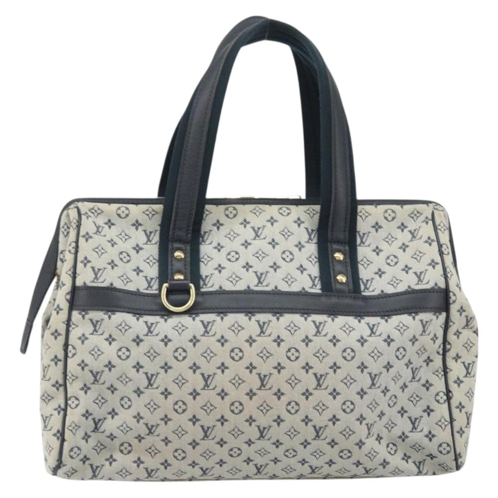 Louis Vuitton Josephine Handbag Mini Lin Blue Canvas Handbag