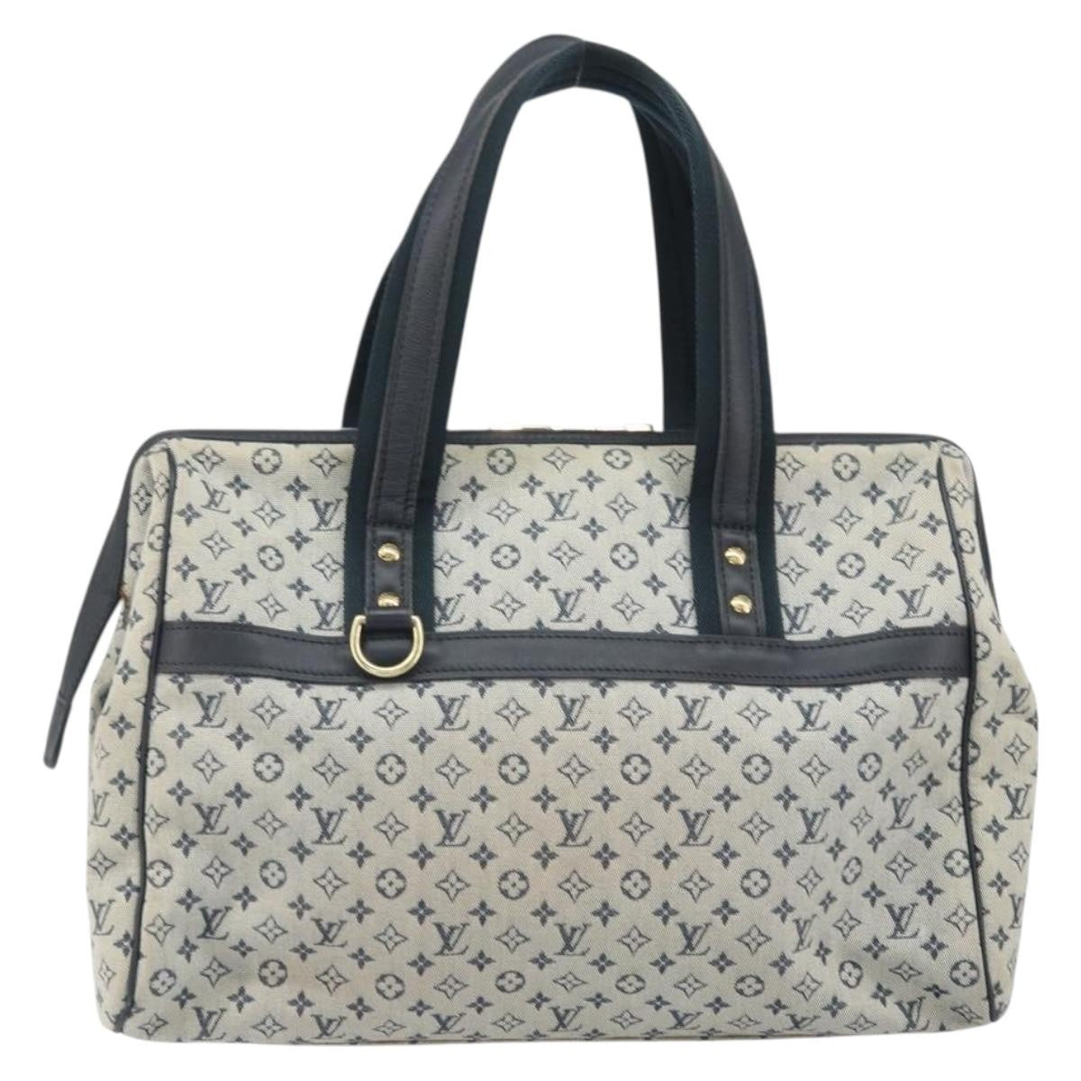Louis Vuitton Josephine Handbag Mini Lin Blue Canvas Handbag