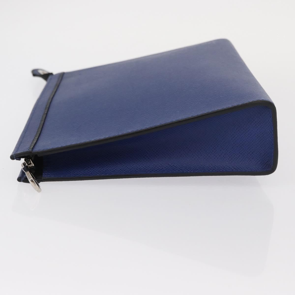 Louis Vuitton Pochette Voyage Taiga Leather Blue Leather Clutche & Pouche Bag