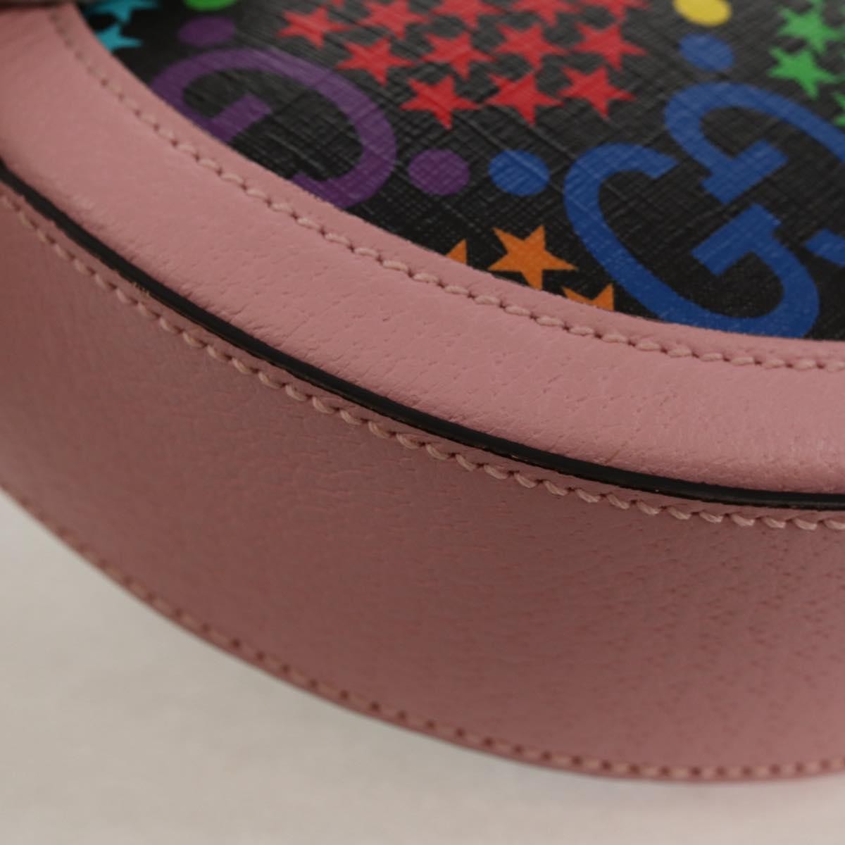 Gucci Round Shoulder Bag Psychedelic Print Gg Coated Canvas Multicolour Canvas Shoulder Bag Bag (Pre-Owned)
