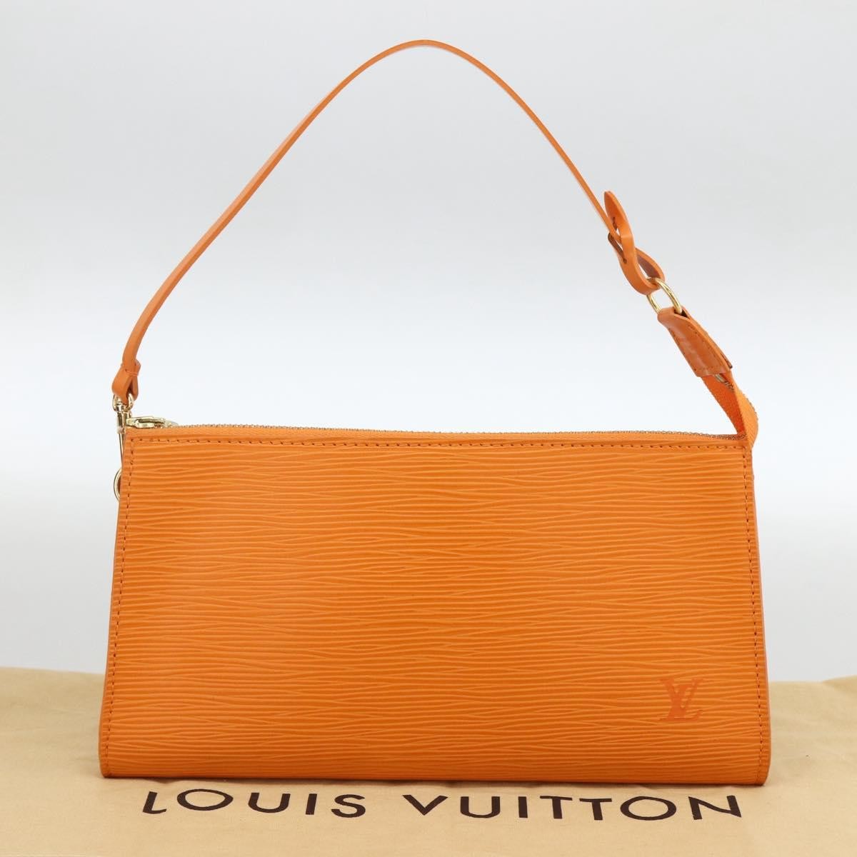 Louis Vuitton Pochette Accessoires Epi Leather Orange Leather Clutche & Pouche Bag