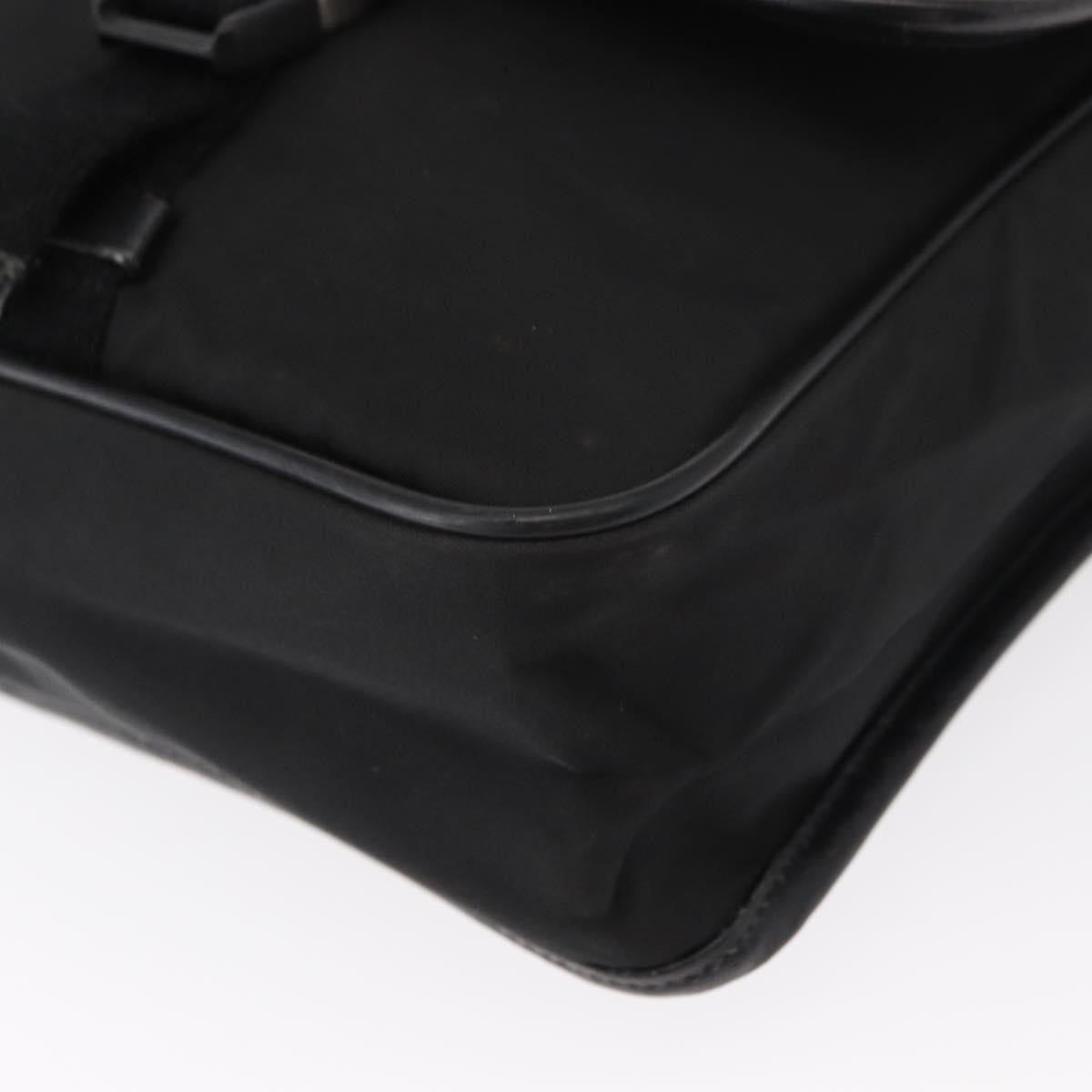 Prada Logo Flap Messenger Bag Tessuto Black Nylon Shoulder Bag Bag