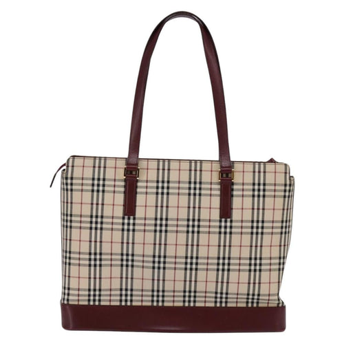 Burberry Nova Check Tote Canvas Check Pattern Beige Canvas Bag